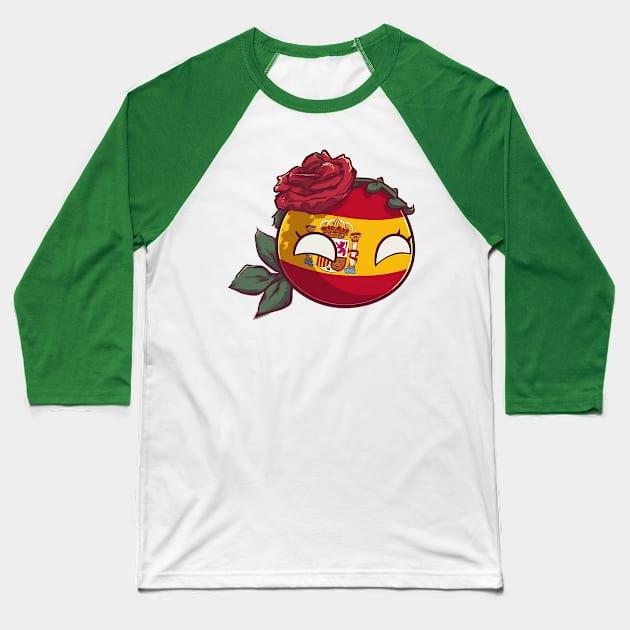 Spain Rose Flower Polandball Baseball T-Shirt by Polandball World